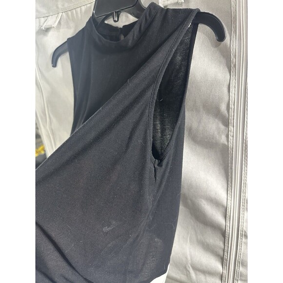 ASOS Black White Sheer Tank Top Blouse Casual Size 8 - Picture 3 of 6